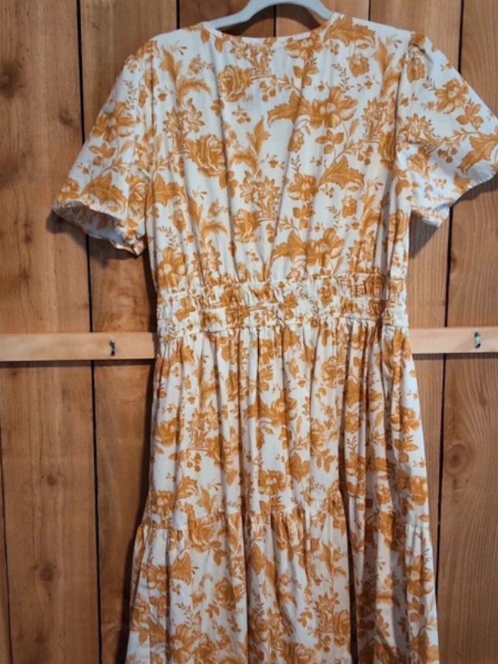Cream and yellow maxi dress.